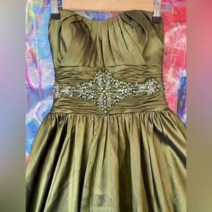 Gorg MAGGIE SOTTERO Shimmer Metallic Beaded Cocktail Party Evening Wedding Dress